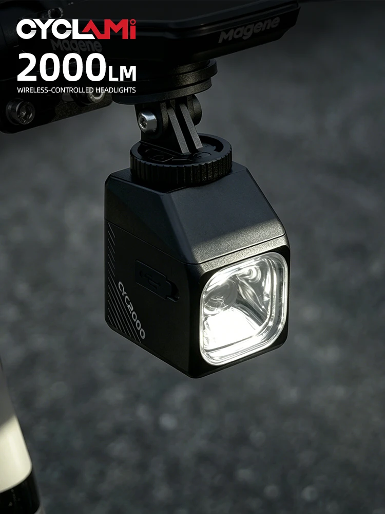 CYCLAMI CYC2000 Bezprzewodowa Lampa Rowerowa ze Sterowaniem na Pilot, Super Jasna Lampka Rowerowa Pod Kierownicę, MTB, Szosowa, Do Jazdy Nocnej — 2