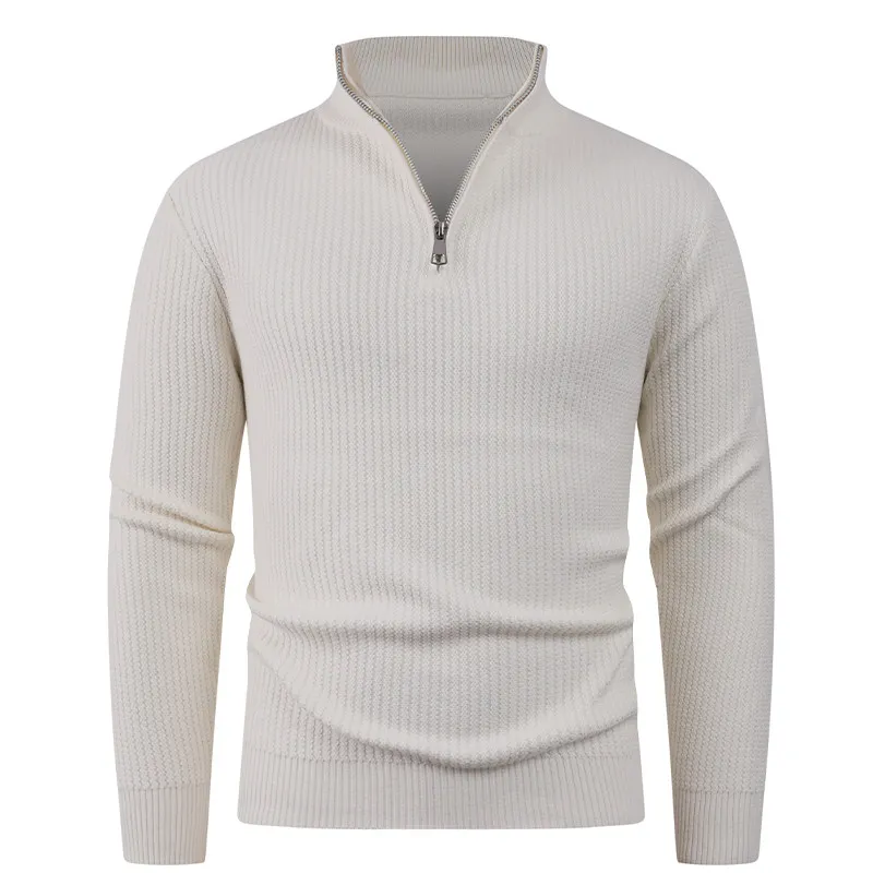 

Faionable Casual Knitted Sweater for Men New Arrival Autumn Winter Season f Zip Large Size Comfortable Polyester Fiber