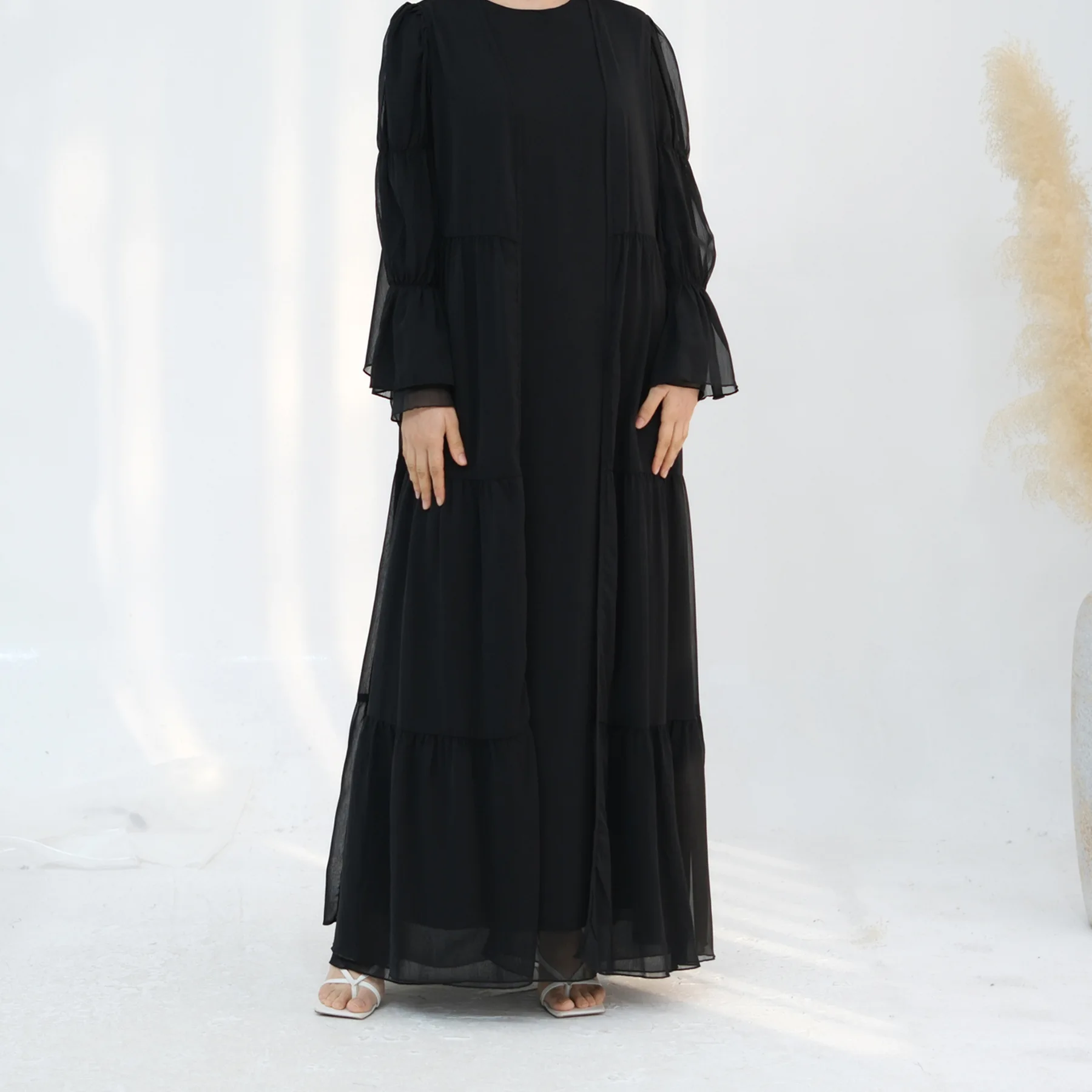 Eid Ramadan Dubai Abayas Muslim Sets for Women Kimono Cardigan Hijab Dress Turkey Kaftan Djellaba Islam Jalabiya Kebaya Outfits