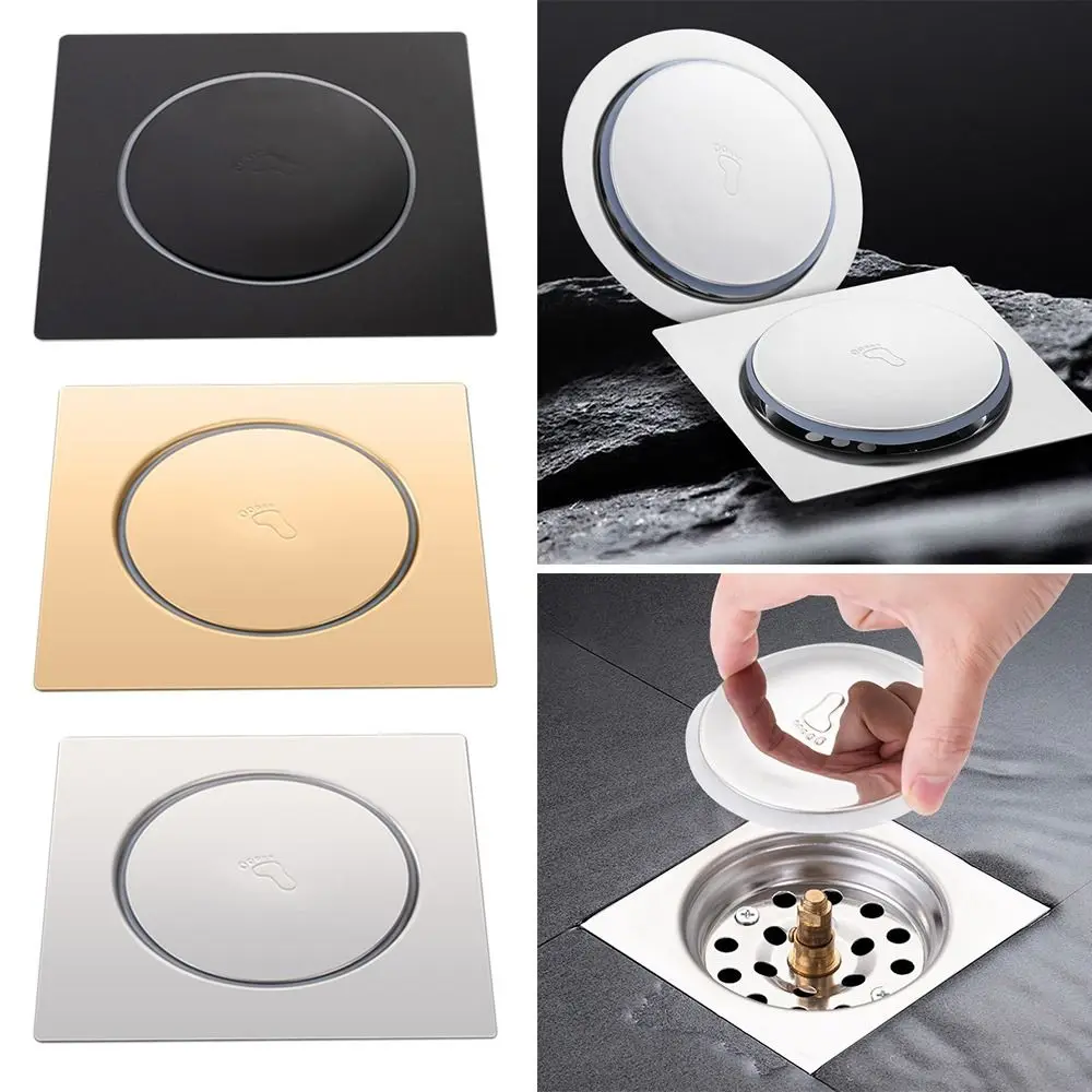 Stainless Steel Press-Type Floor Drain Pedal Type Pop Up Bounce Shower Foot Floor Drain Removable Anti-odor Sewer Floor Strainer