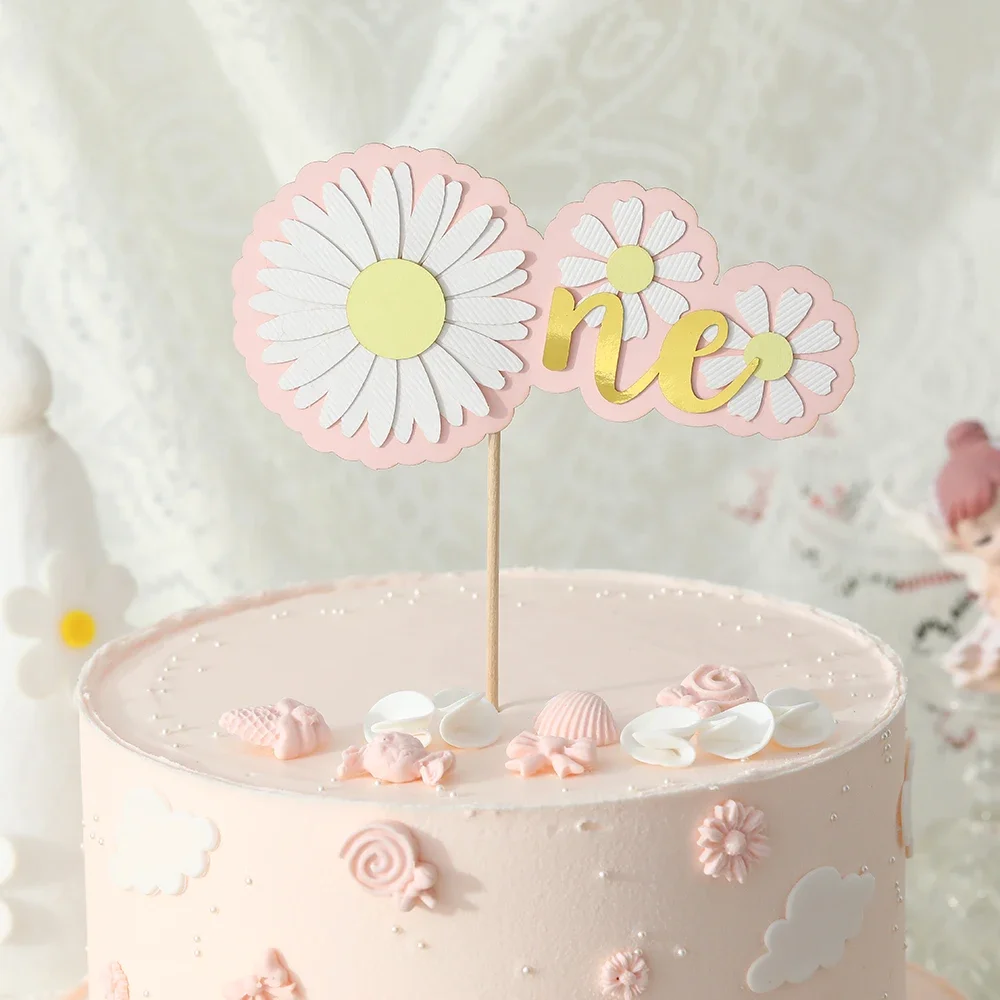 

1set Resin Daisy Cake Topper for Girl‘s Birthday Party Cake Decorations Wedding Cake Decoration Birthday Party Hat Baby Shower