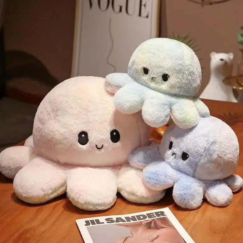 Ultima bambola di polpo di colore Flip Kawaii farcito peluche bambola fatta a mano cartone animato Anime carino regalo di compleanno per bambini bambola divertente