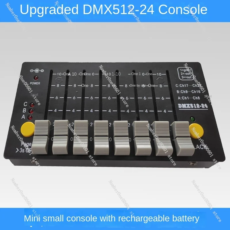 8-channel 24 Channel Mini for DMX512 Light Control Console with Rechargeable Battery DMX512 Decoder Controller