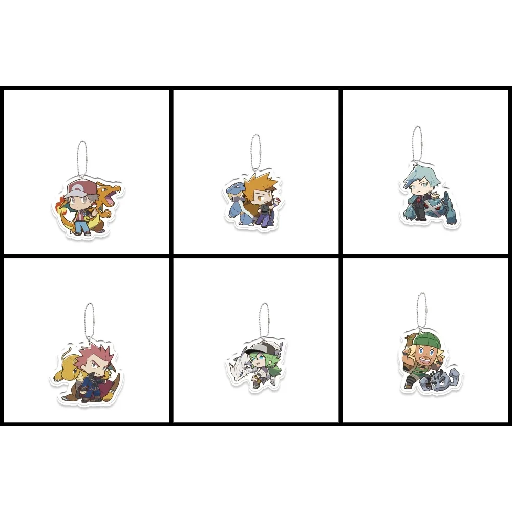 

DIY Pokemon Acrylic Key Chain Backpack Pendant Trainer Ash Ketchum N Harmonia Lance Anime Peripheral Collection Holiday Gift