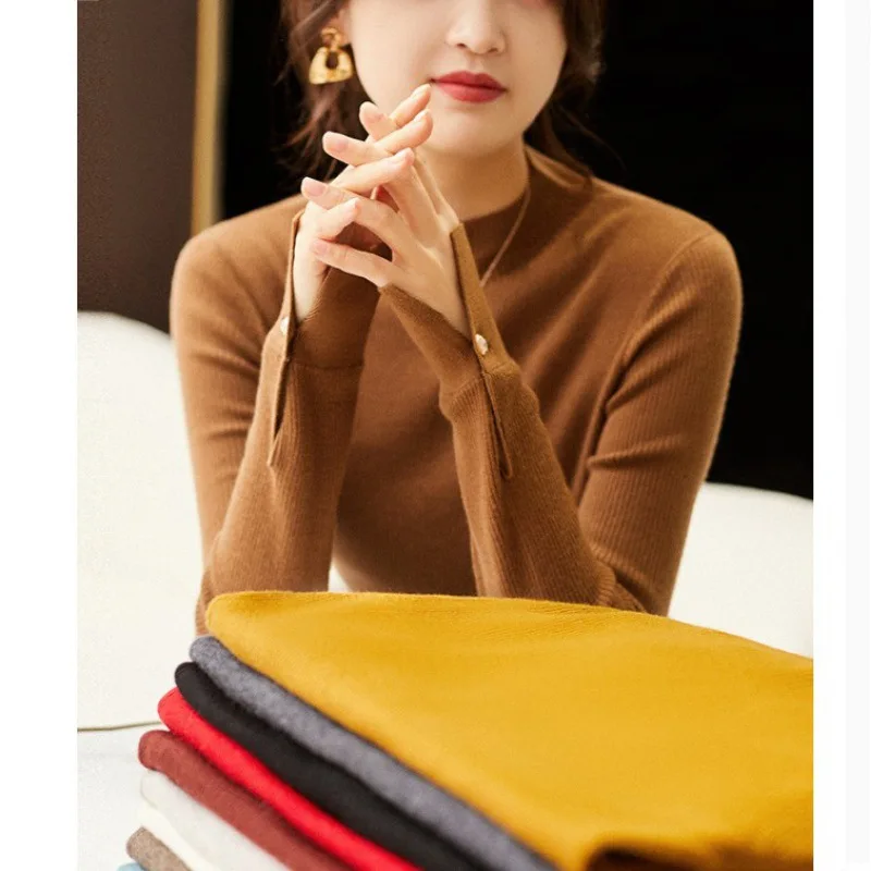 

X8024 Warm Turtleneck Sweater High Quality Knitting Sweaters Casual Comfortable Pullover Thick Sweater Pullover Top Blouse