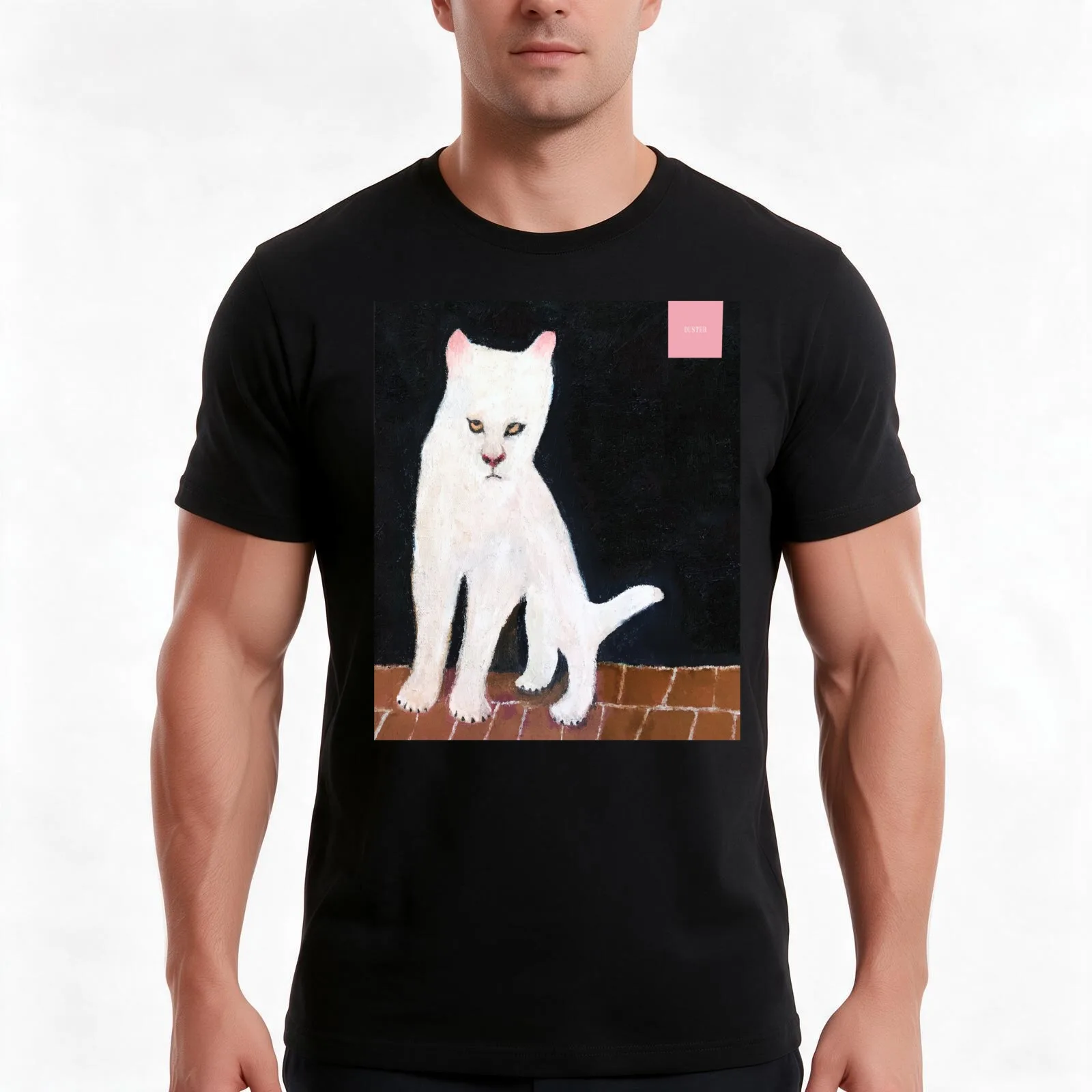 Duster Rock Band T-Shirt, Summer Casual Cotton Tee, Oversized Streetwear Tops, Vintage Graphic Print, Loose Fit Short Sleeve