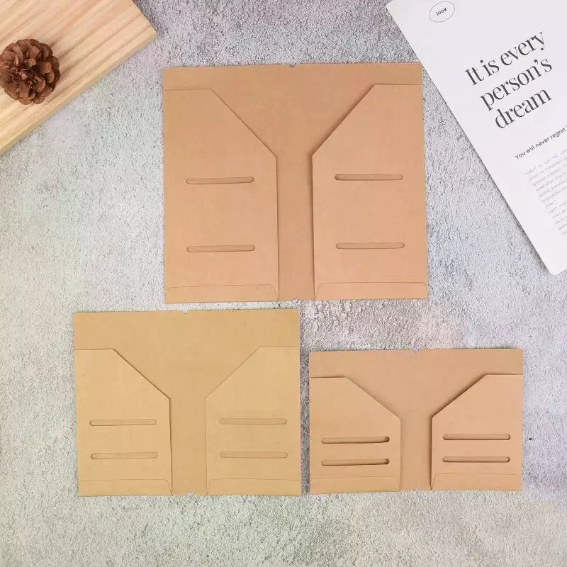 5Pcs Kraft Paper Pocker Business Card Holder Passport Style File Folder Office Business File Folders Letter Files Organizer