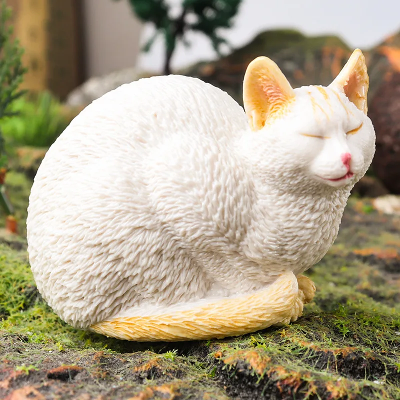 Simulation Sleeping Cat Figurine Creative Cats Desktop Decoration Animal ornament Crafts