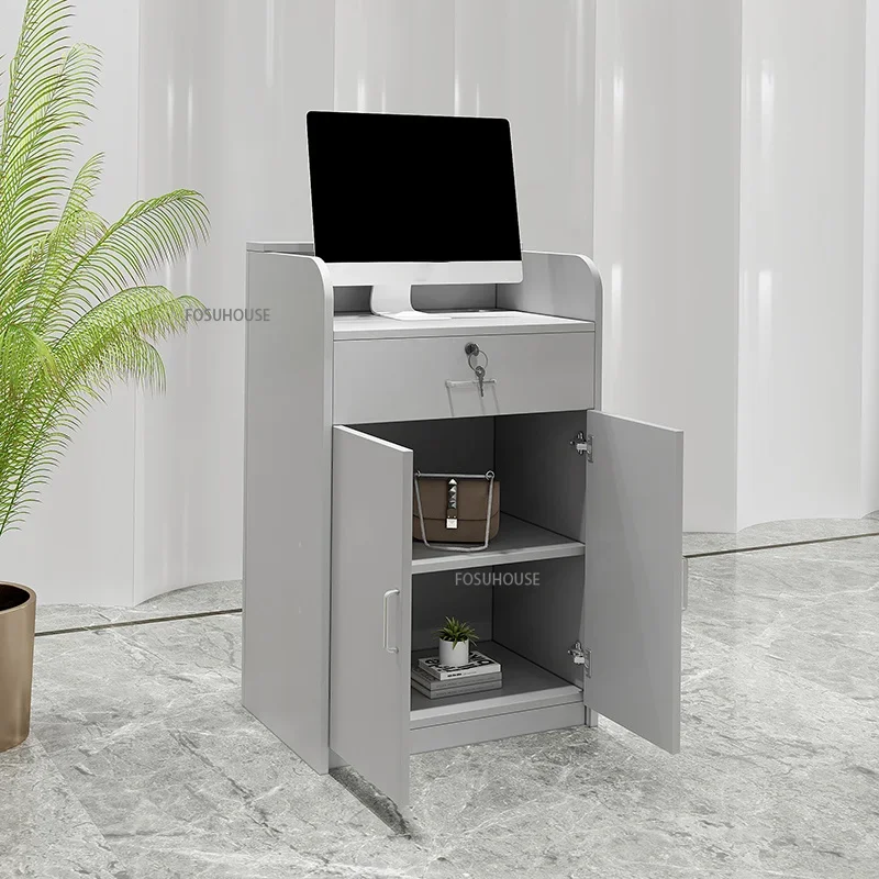 Modern Reception Desk Simple Supermarket Convenience Store Mini Cashier Desks Multifunctional Furniture Bar Table Counter Table