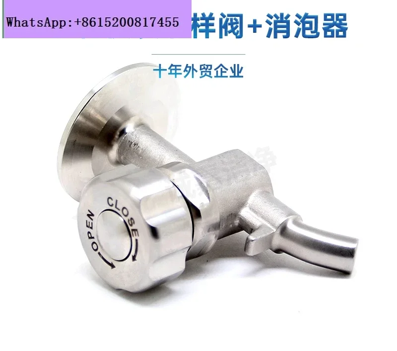 ss304-stainless-steel-sanitary-food-grade-clamp-beer-aseptic-sampling-valve-chuck-type-defoaming-defoamer