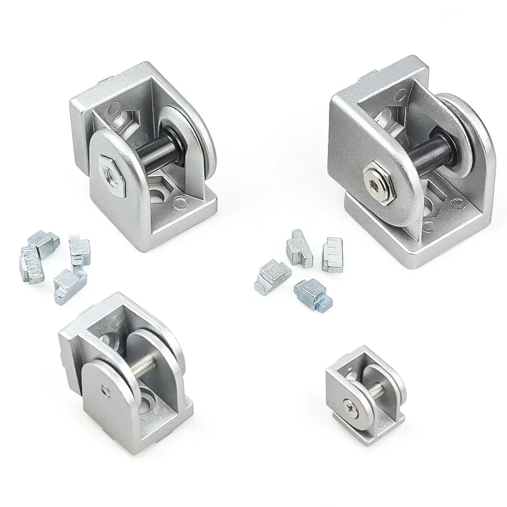 2 Stuks Flexibele Scharnier Pivot Joint 2020 3030 4040 Gegoten Aluminium Fitting Haakse Connector Voor V-Slot T-Slot Aluminium Profielen