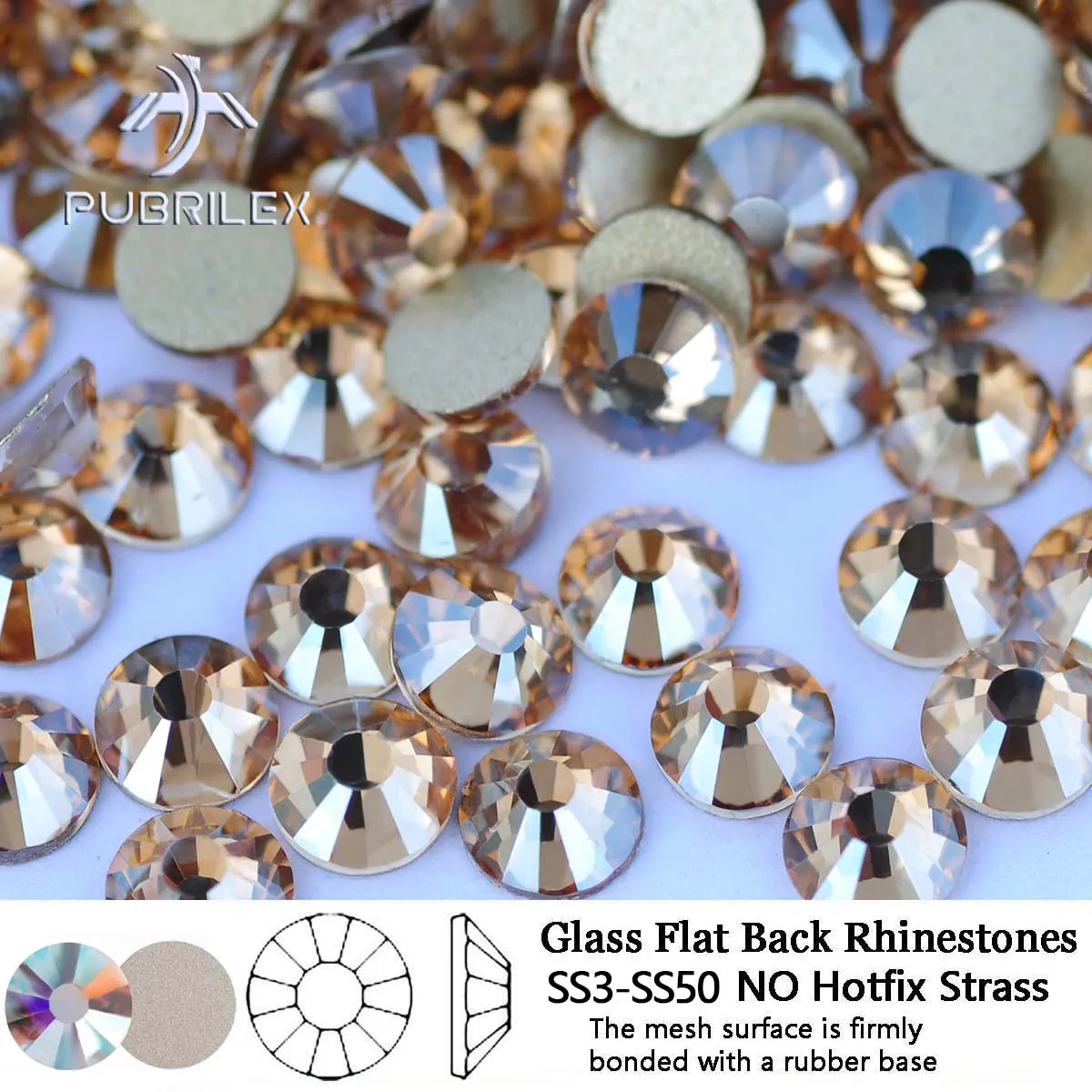 

Crystal Golden Shadow Strass Crystal Glass Flat back NON Hot fix Rhinestones for Nail Art Diamond painted Clothes Decorations
