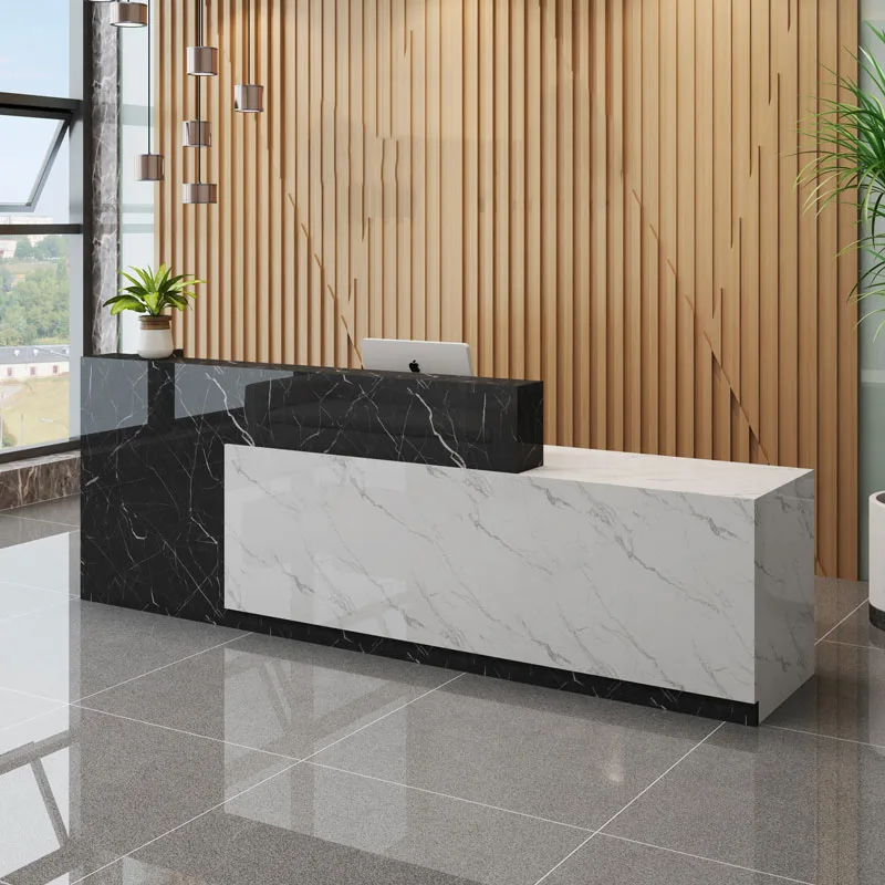 White Front Reception Desk Podium Restaurant Tables Register Standing Office Shop Counter Bar Hair Salon Leggio Shop Furniture