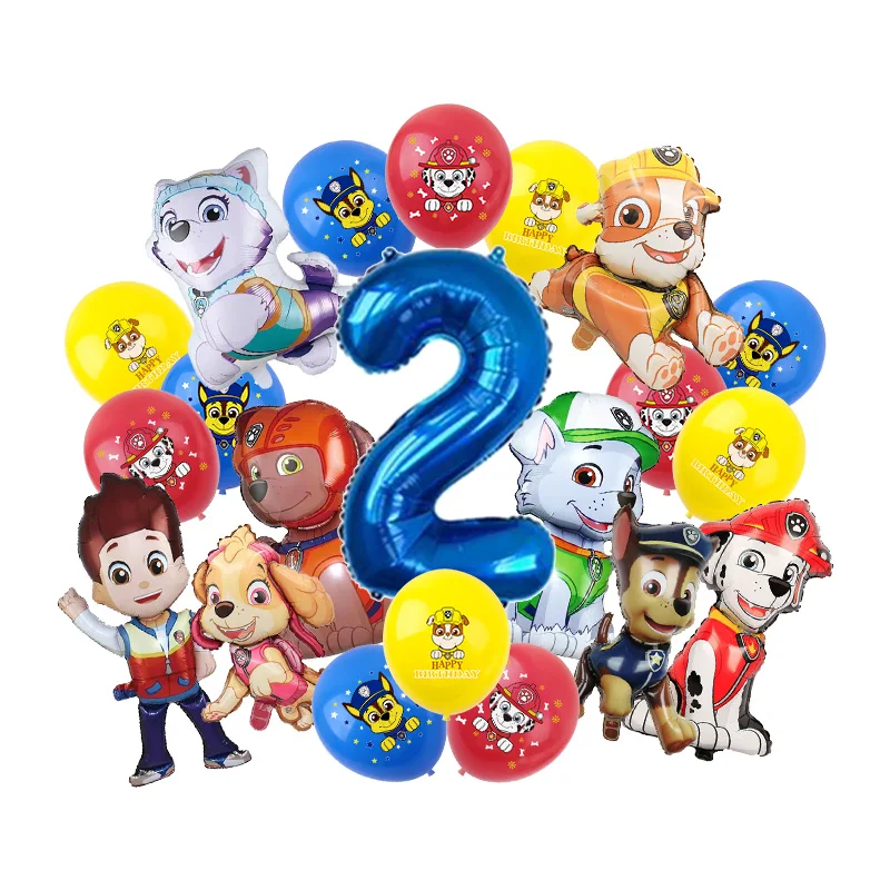 PAW Patrol Geburtstagsparty-Dekoration Chase Skye Latexballons für Kinder Eventzubehör Marshall Folienballon Hintergrundbanner