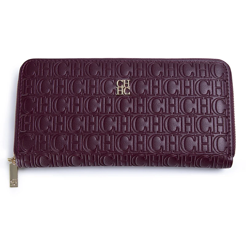 CH Fashion Classic Women's Portable Wallet Solid Color Design Multi-Letter Embossed Women's Coin Purse Minimalist