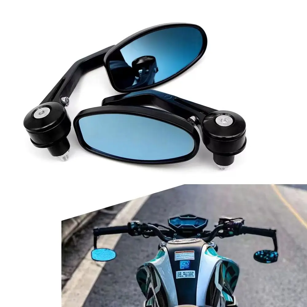 Universal Motorcycle Handlebar End Side Mirror CNC 22mm 7/8