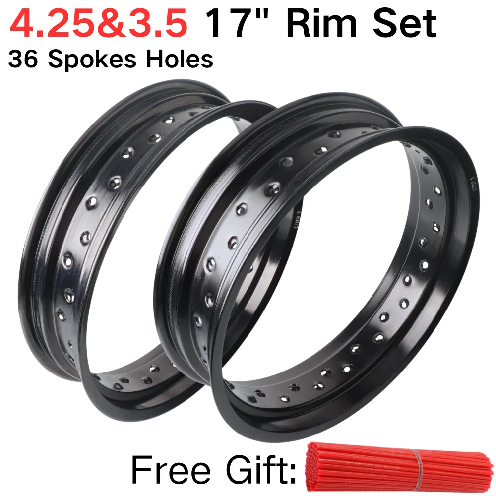 1 set 3.50x17 4.25x17 Inch 36 Spokes Holes Rim Motorcycle 17'' Aluminum Alloy Spokes Rims 3.50*17