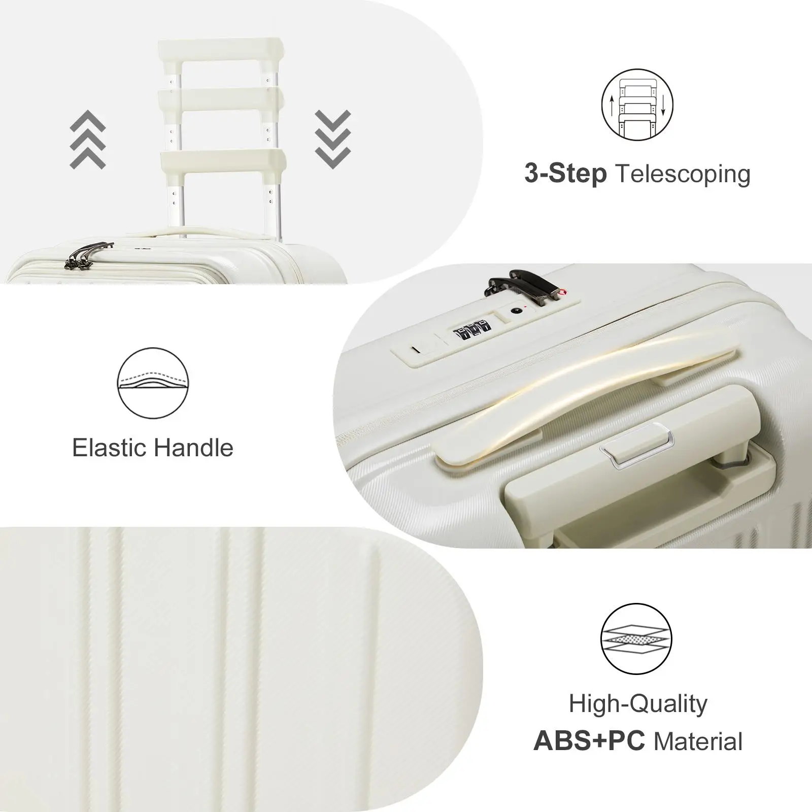 Ensemble de valises à coque rigide en ABS et PC, bagage à main extensible TSA Lock, roues, léger, 20, 24/28, 3 pièces