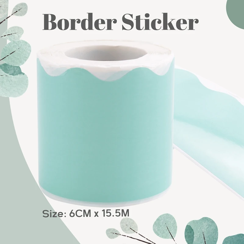 sticker Label Mintgroen Geschulpte Rolrand Stickerversiering - 50Ft - Versier Bulletin