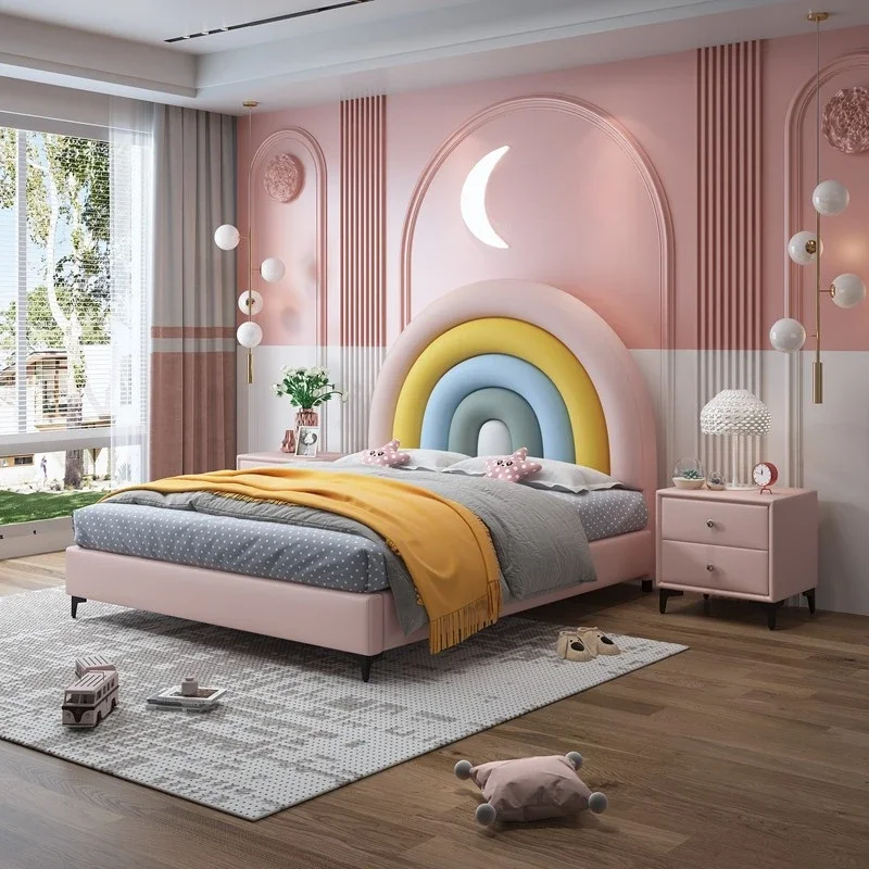 

Customized Nordic Kid'S Furniture Cartoon 2m Princess Boys And Girls Kid' Rainbow Bed