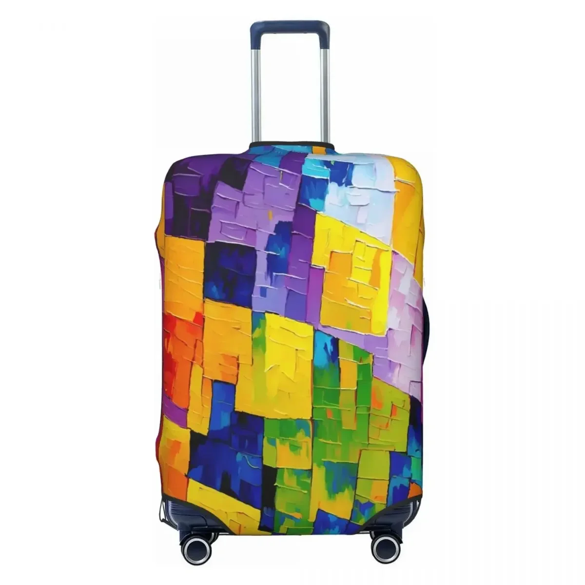 Brush Print Suitcase Cover Abstract Geometric Holiday Business Strectch Luggage Accesories Protection