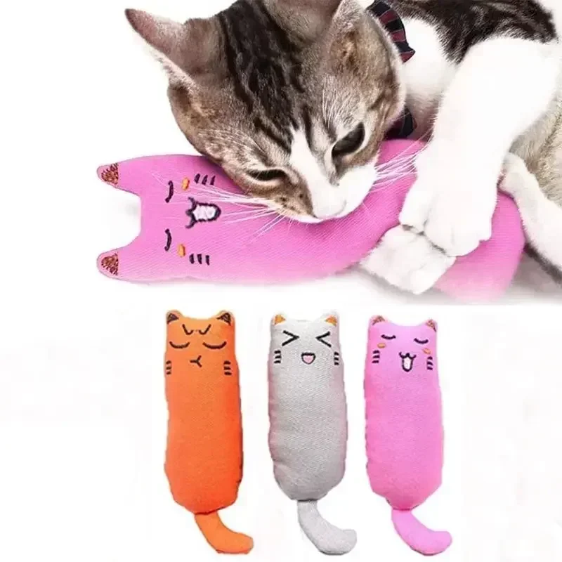 Cute Cartoon Thumb Plush Pillow  Cat Toy Teeth Grinding Bite-resistant Cat Dog Chew Toy Catnip Toys Pet Accessories