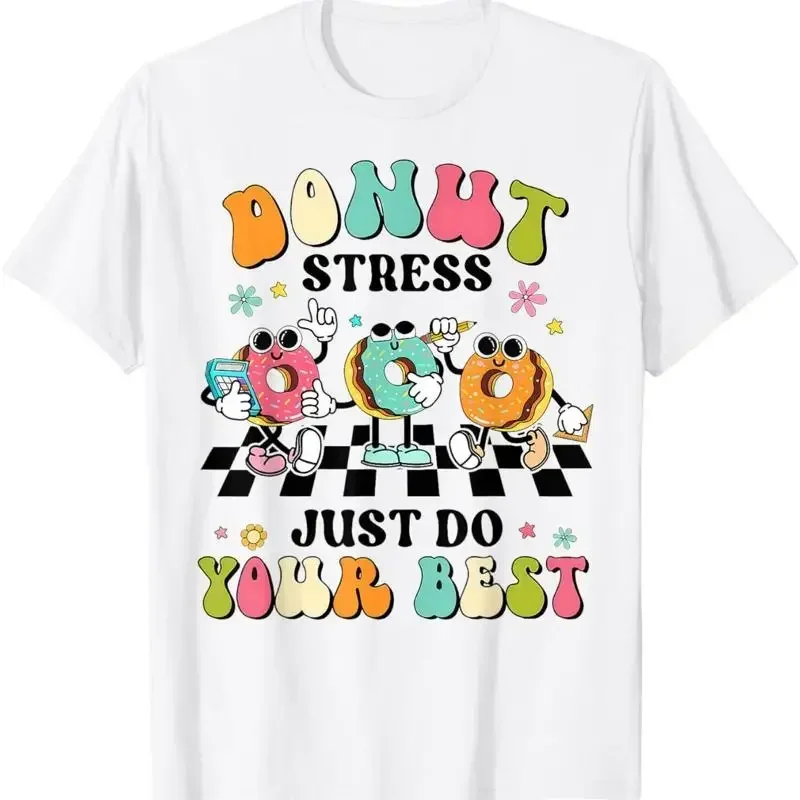 Donut Stress Just Do Your Best Testing Day Squad Teacher Kid T Shirt