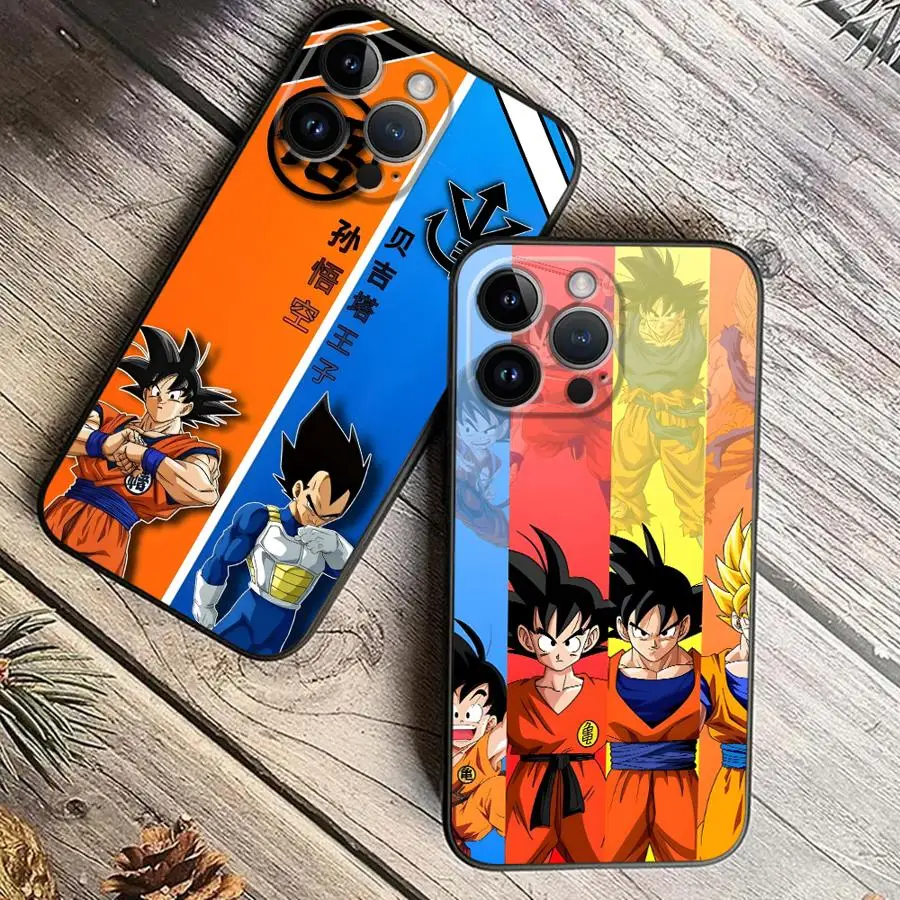 

Case for Apple iPhone 13 Pro 11 16e 8 Plus 14 12 Mini 7 6s SE 15 XS X 16Pro Max XR Black Soft Shell Dragon Ball Cool Goku Art