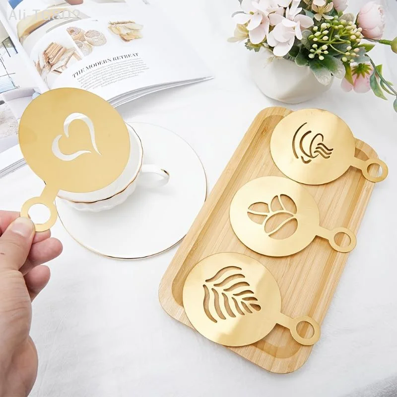 Coffee Stencil Art - Neosfg Juego de 4 plantillas de
