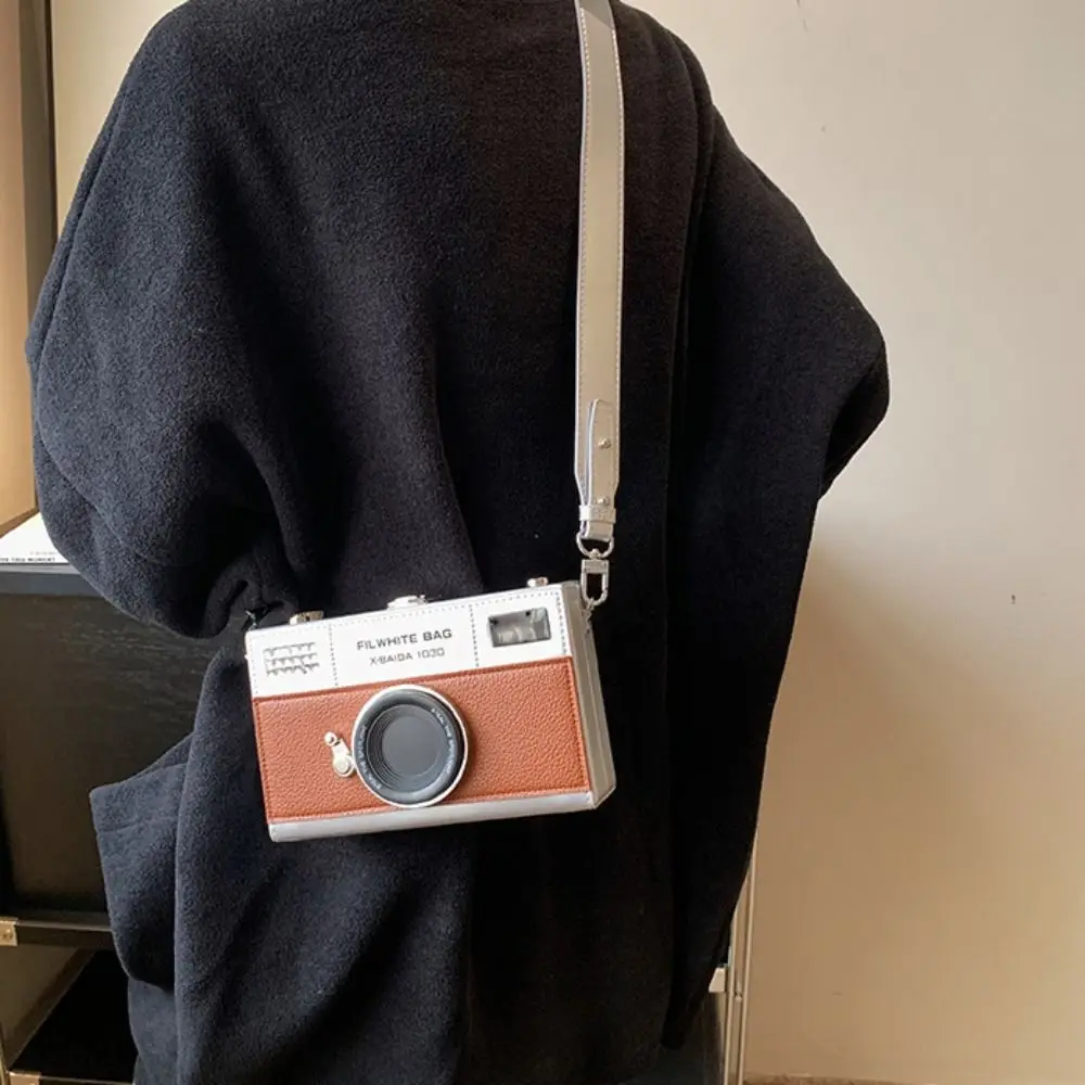 

Французская сумка через плечо из искусственной кожи с камерой, маленькая сумка на плечо, забавная сумка-коробка, сумка через плечо, большая вместительная женская сумка