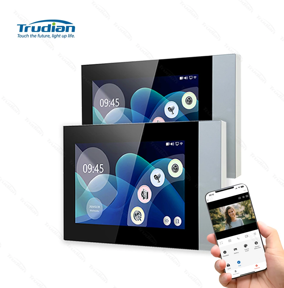 Trudian Interphone 2 Monitor Video Portero Para Casa Wifi External Villa Smart Door Phone 2 Wires Wifi Video Intercom System
