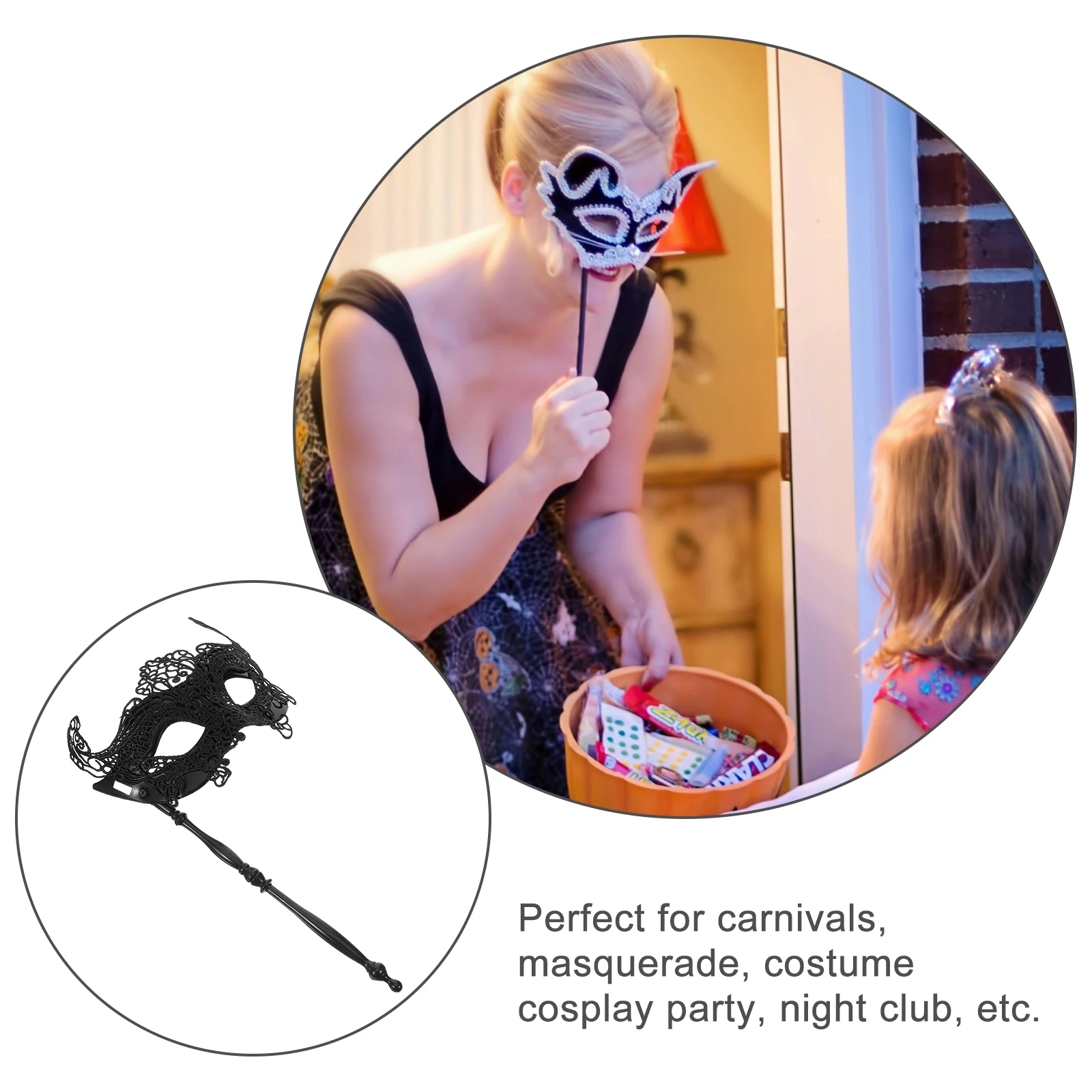 

Fox Masquerade Half Face For Women Costume Party Reusable Light Bright Carnival Halloween Night Club Photo Props Handheld With