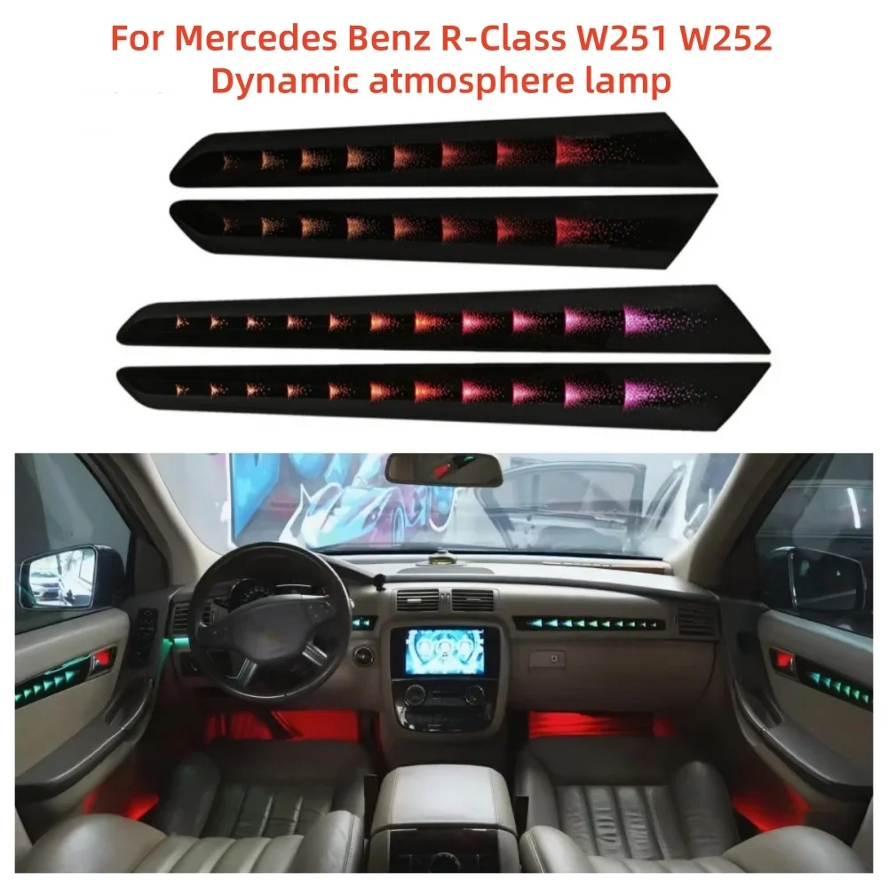 For Mercedes-Benz R-Class 2006+W251 W252 Dynamic Atmosphere light 1:1 mold trim panel automotive interior lighting ambient light