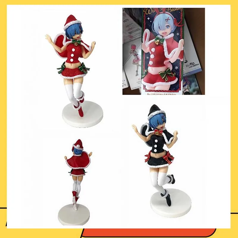 

Anime Christmas Dress Up Rem Figure Re:Life In A Different World From Zero Figure Anime Action Model Toy Doll Ram Pvc 23cm
