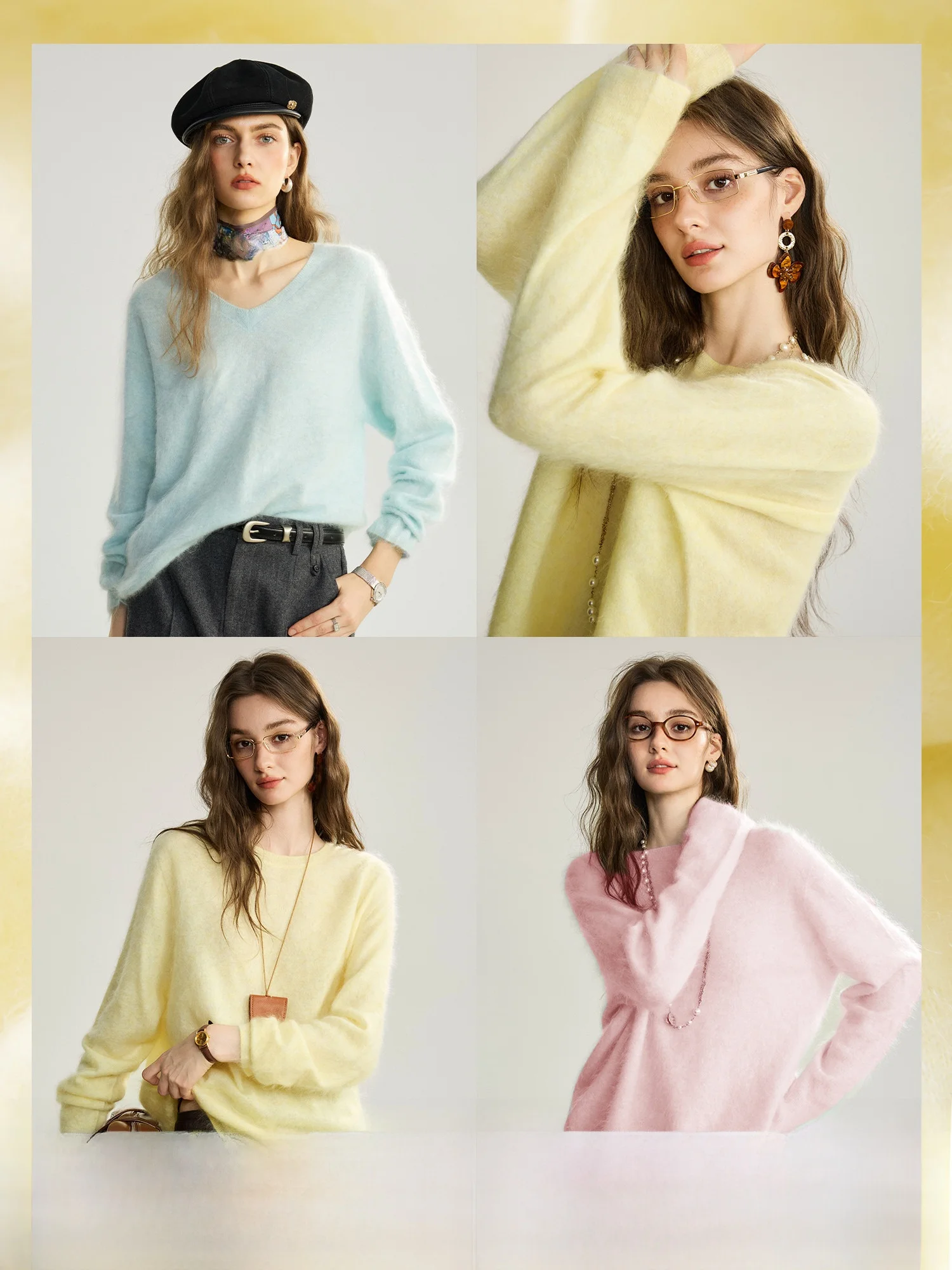 

Cloud Soft 0 Prure Feel Loose Knitted Camere Sweater aron Silk Series High Puri Fce Pumpkin Valley Casual Sle