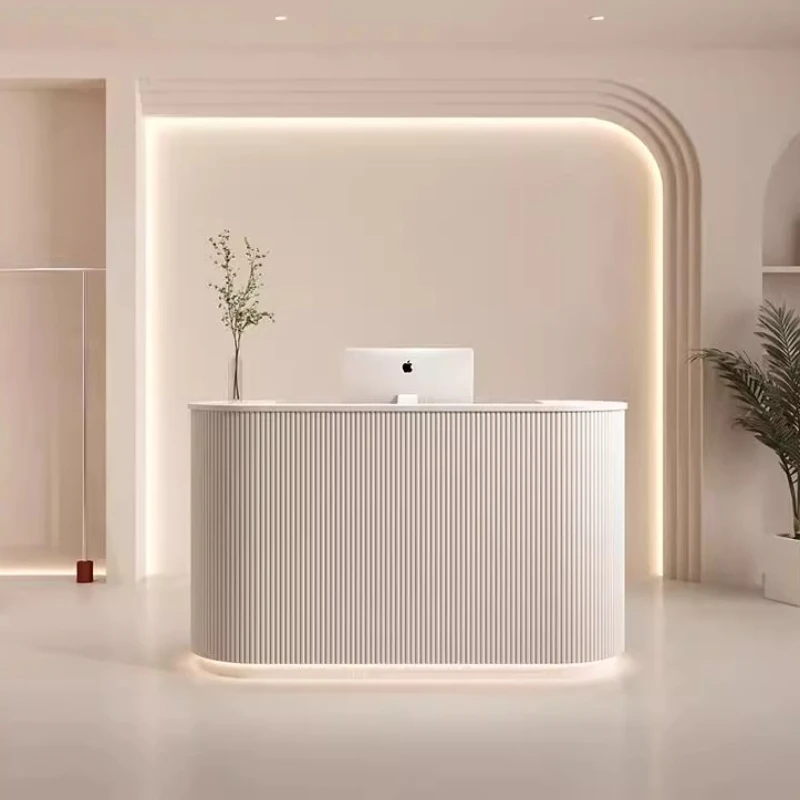 light luxury Beauty salon reception counter front desk reception simple modern reception counter clothing store curved furniture