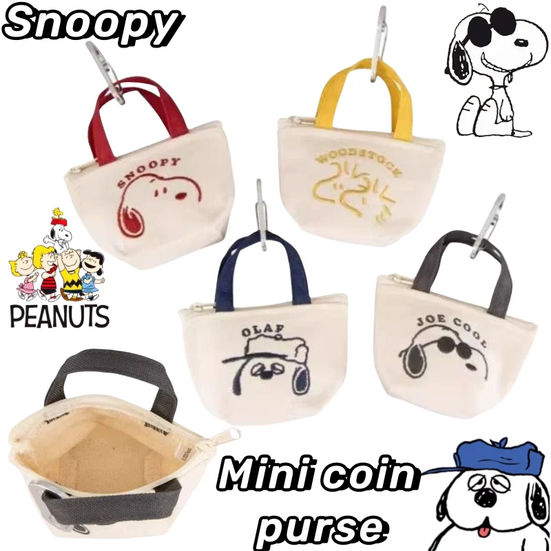 

Snoopy Peanuts Anime Peripherals Cartoon Cute Mini Headphones Storage Bag Keychain School Bag Decorative Pendant Gift Wholesale