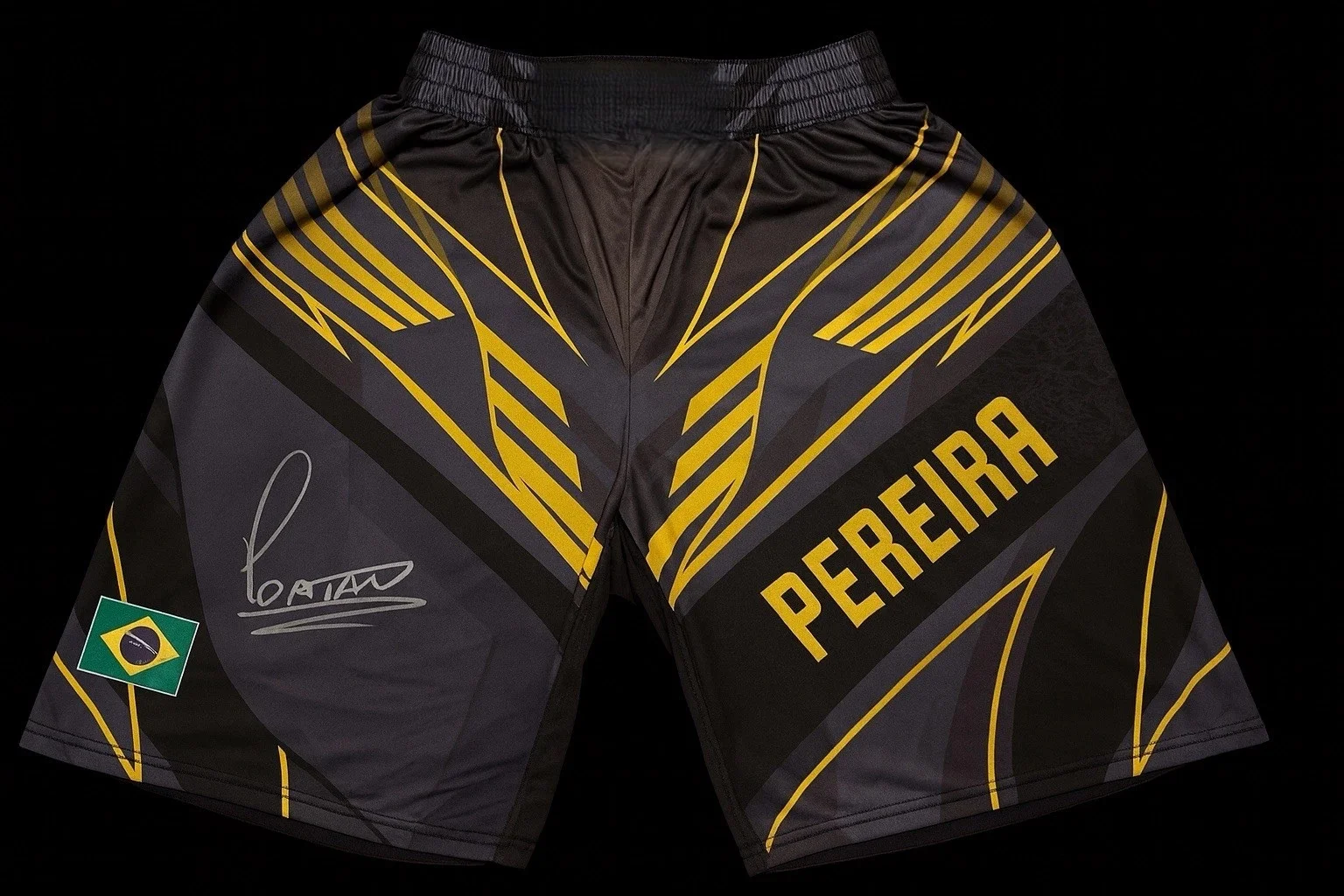 

UFC Retro Alex Pereira Signed Fighting Night Shorts Men Women MMA Octagonal Cage Oversized Breathable Jujutsu Training Shorts