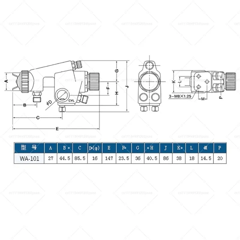WA-101 WA-200 Automatic High Atomization Spraying Kit Large Caliber Assembly Line Paint Spraying Equipment
