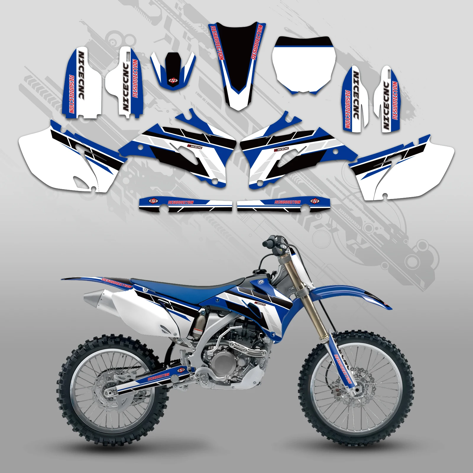 

NICECNC для Yamaha YZ250F YZ450F YZF 250 450 2006 2007 2008 2009, обтекатель мотоцикла, графический фон, наклейки, наклейка на заказ