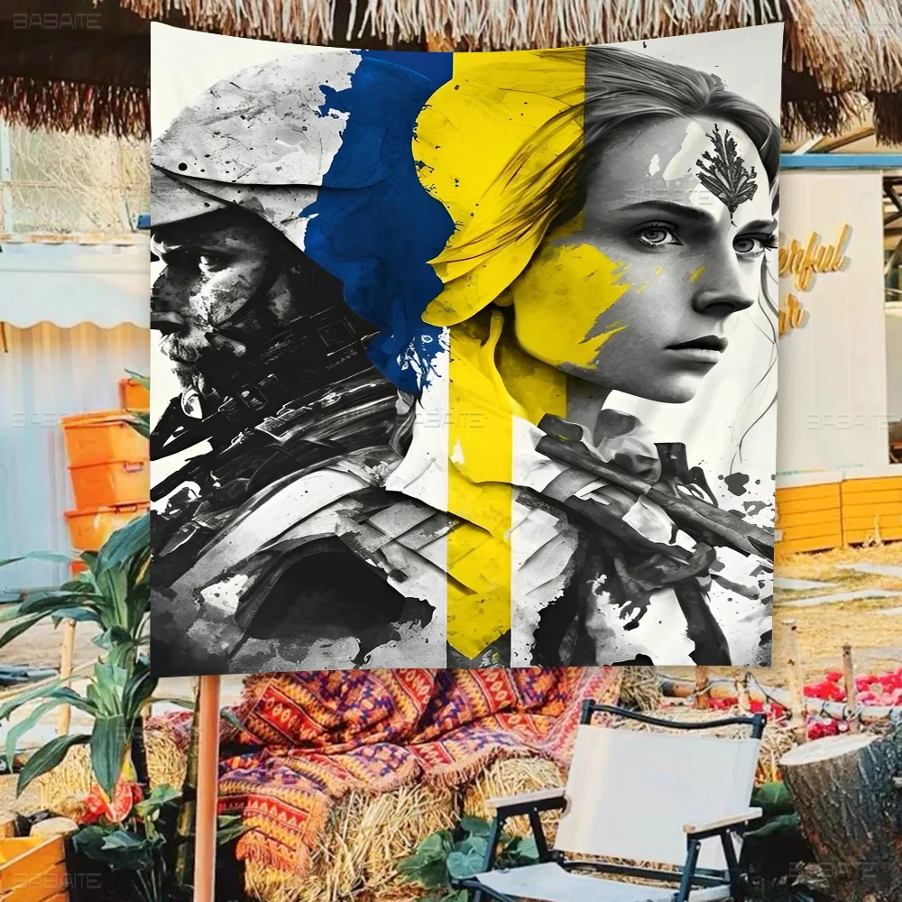 Ukraine Flag Girl Large Size Flags Printing Patterns Interesting Birthday Party Decorations Banner