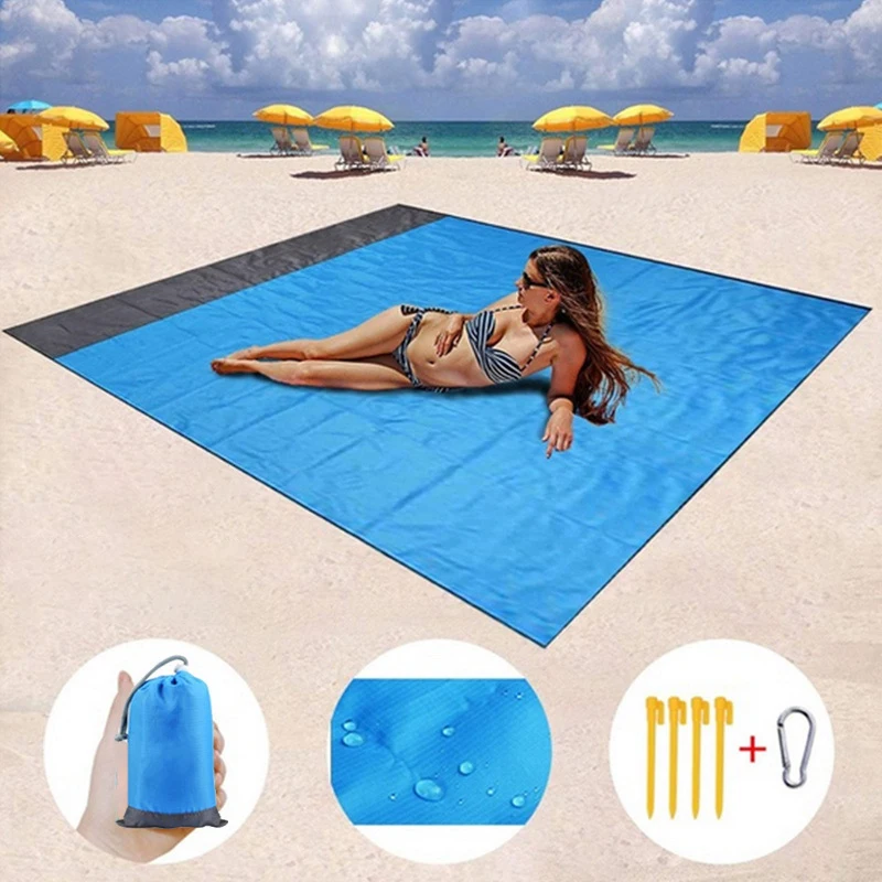 

Outdoor Folding Portable Beach Mat 2x2.1m Pocket Picnic Waterproof Moisture-proof Mat Camping Tent Cover Multifunction Bedding