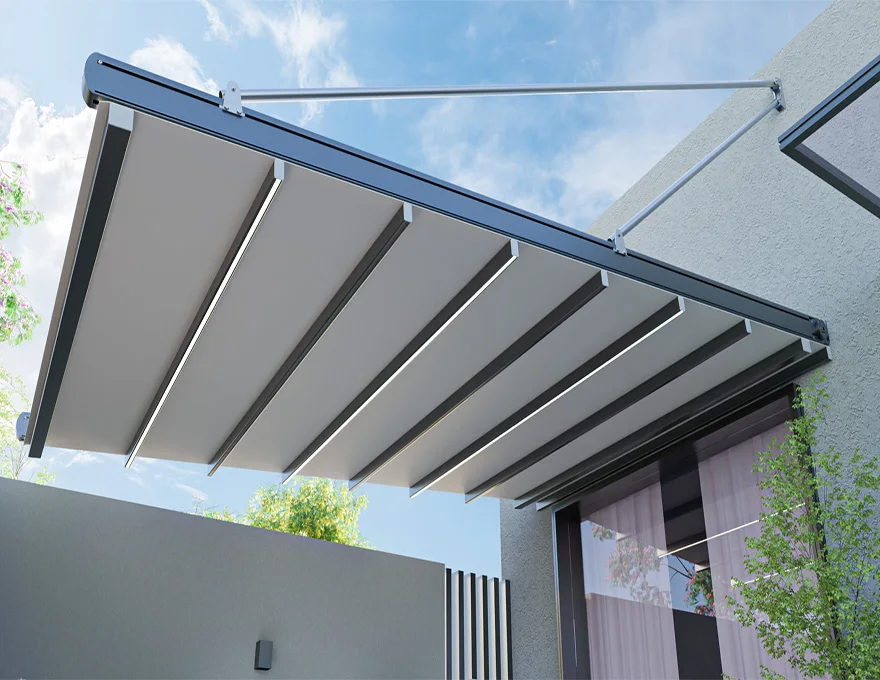 

Waterproof Automatic PVC Retractable Pergola Outdoor Sunshade Electric PVC Folding Roof Cover Awning Canopy for Restaurantpr