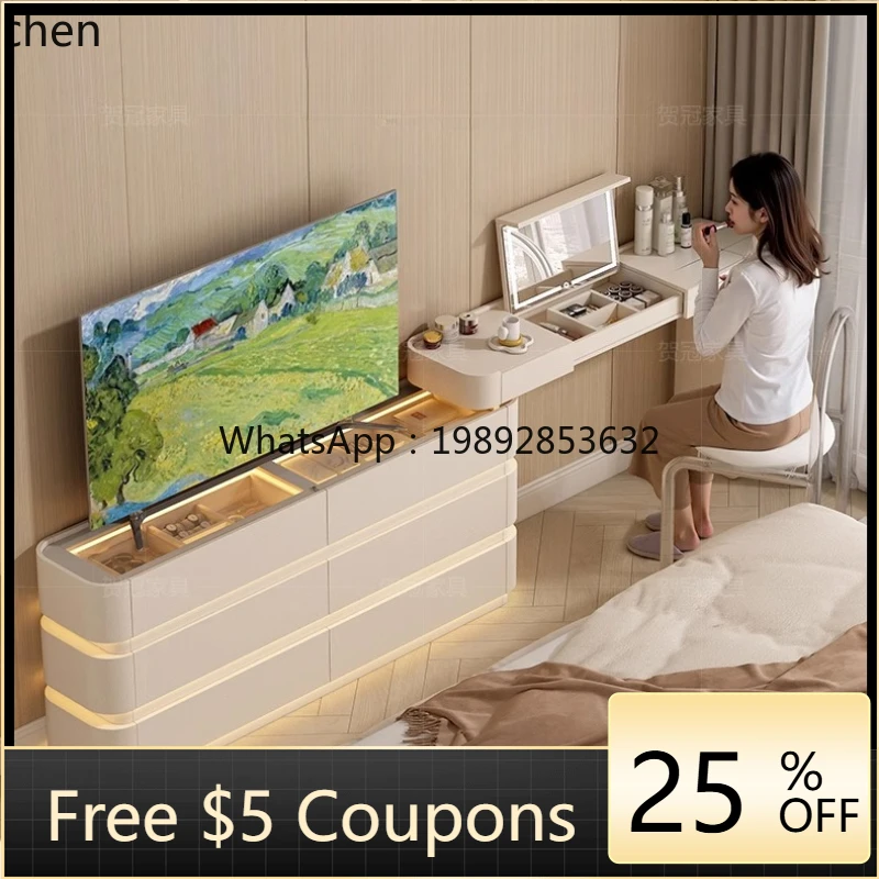 

bedroom ultra-thin dresser chest cabinet integrated flap telescopic storage bedside cabinet