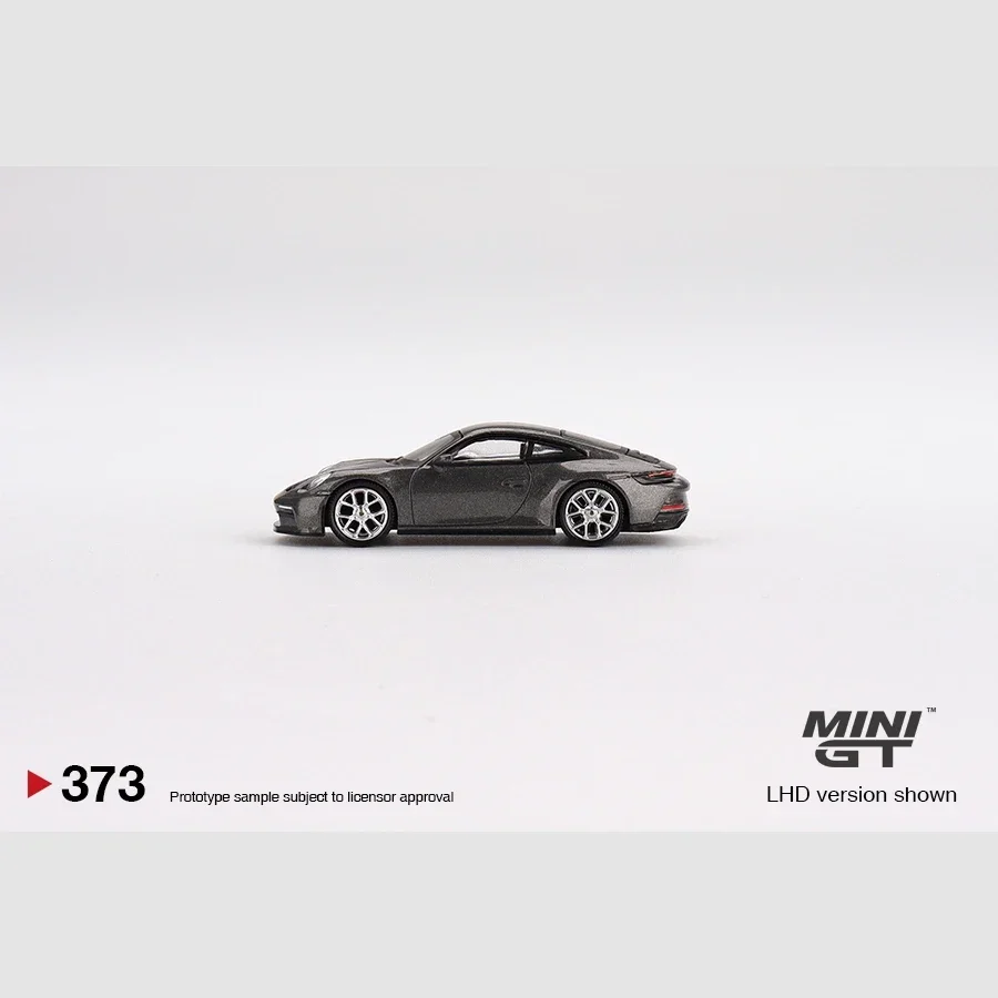 โมเดลรถขนาดเล็ก GT 1:64 911 (992) GT3การเดินทางโลหะผสมหล่อตาย-โลหะสีเทา #373 LHD คอลเลกชัน