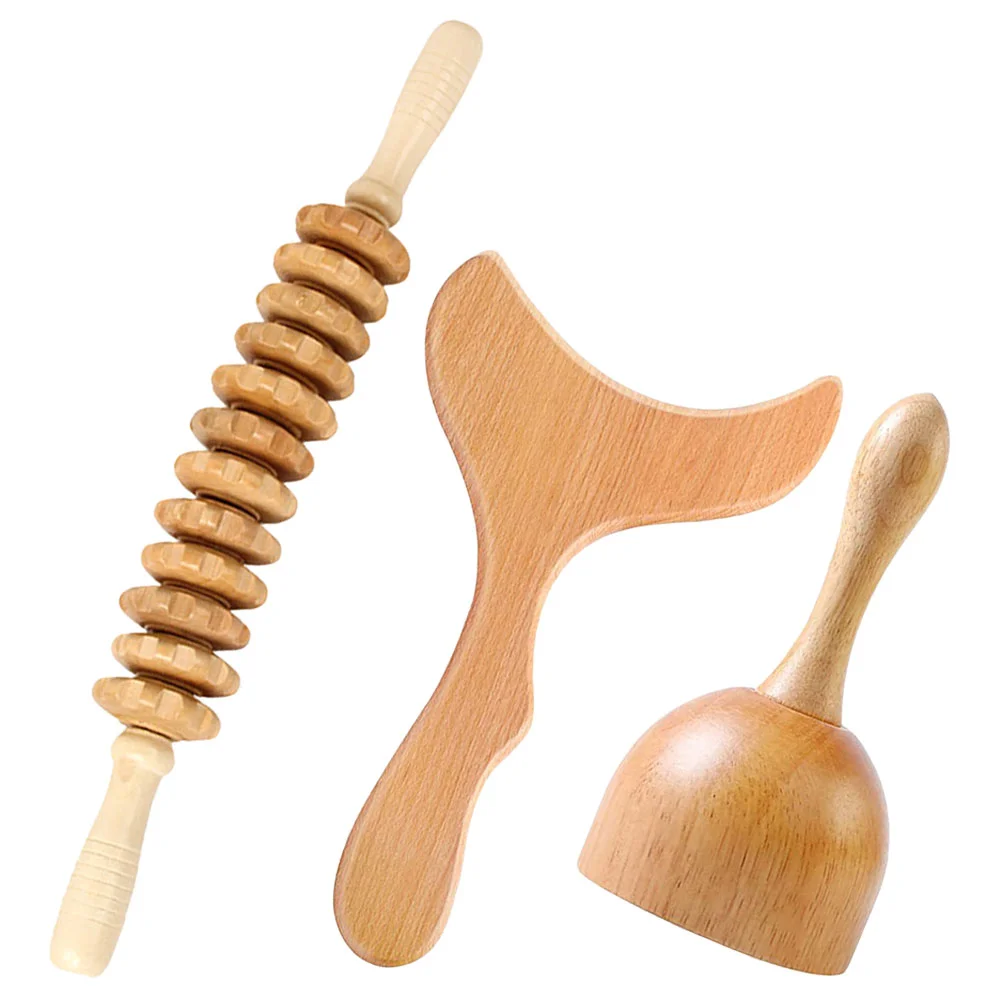 

Pressure Point Massage Stick Facial Tools Wooden Roller Body Massager Tummy Sculpting