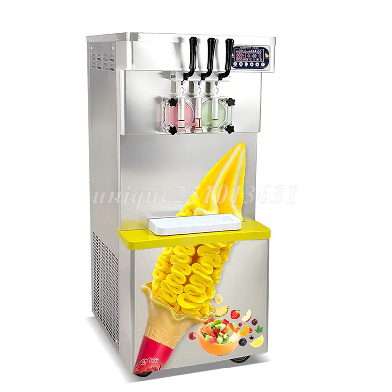 

Commercial Stainless Steel 3 Flavors Soft Serve Ice Cream Machine 18-25L/H Automatic Precooling Preservation Ice Cream Maker