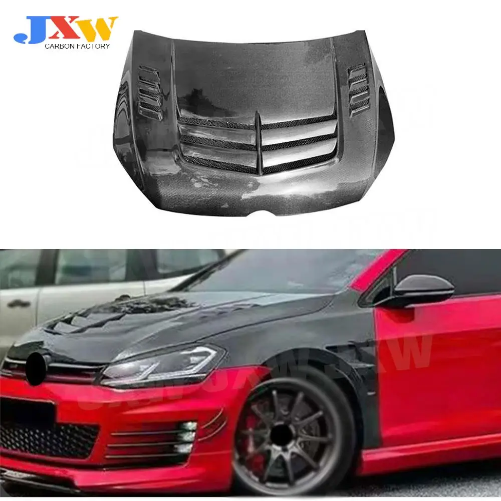 

Carbon Fiber FRP Car Front Engine Hood Cover Bonnet Decoration Body Kits for Volkswagen Golf 7 7.5 2014-2021 Car Accessories