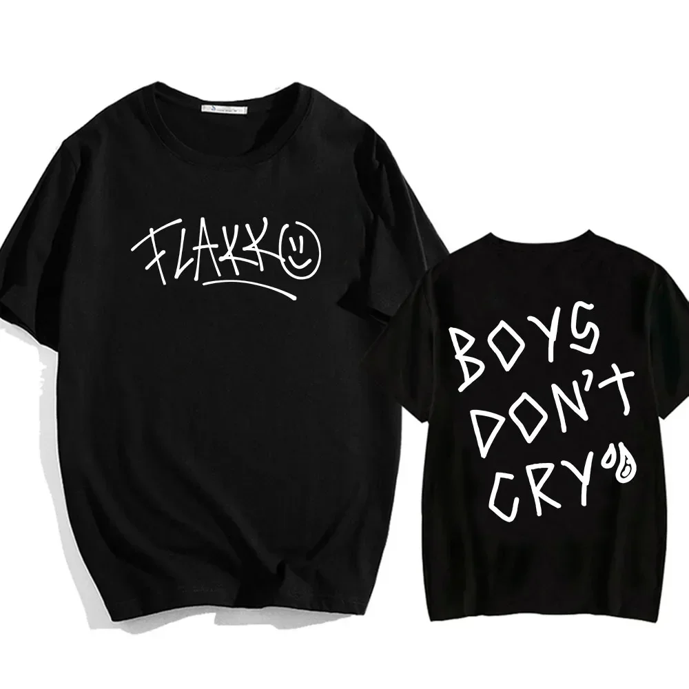 

Rels B Flakk Smile T-shirt Boys Don't Cry Letter Graphic Tee-shirt Cotton Summer Casual Men/Women Shirt Streetwear Ropa De Mujer