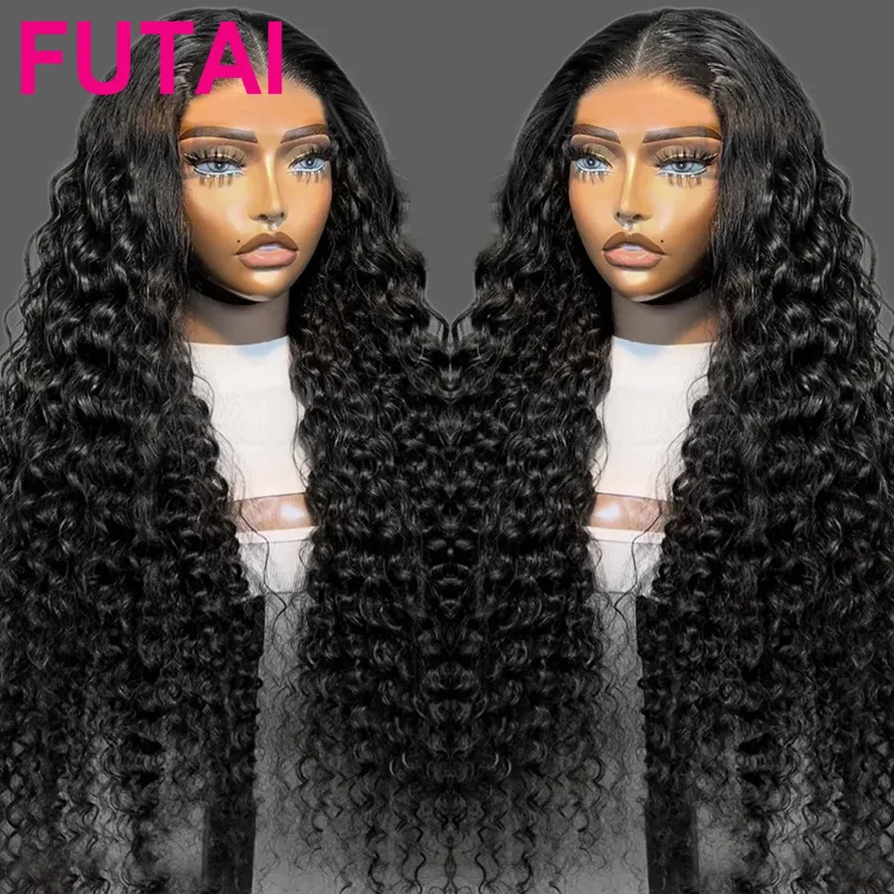 OUCEY Hd 13x4 Wig gelombang dalam renda rambut manusia Frontal longgar gelombang dalam renda depan Wig keriting 5x5 Wig penutup untuk wanita